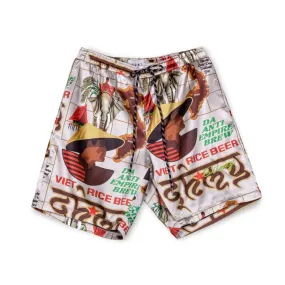 PANTALÓN CORTO GRIMEY VIET CONG BEER SATIN - WHITE | Summer 23