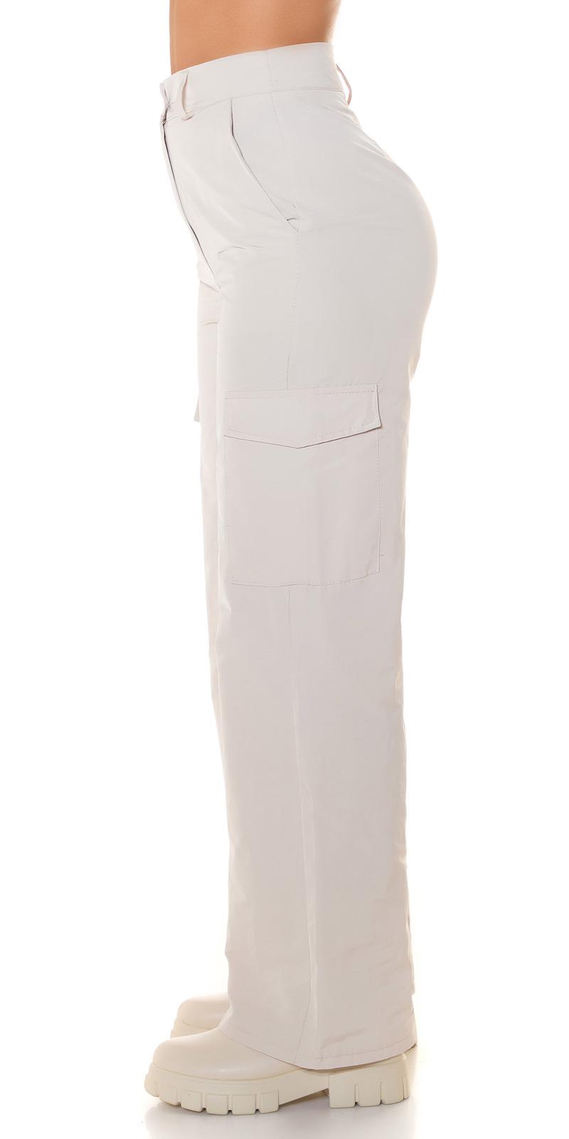 Pantalón amplio cargo de moda beige