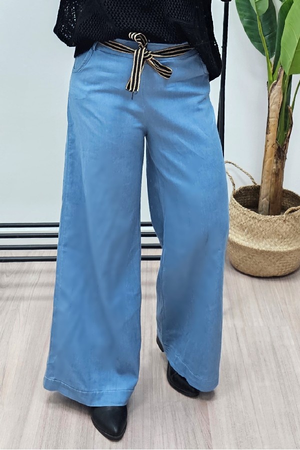 Pantalón Ancho Azul