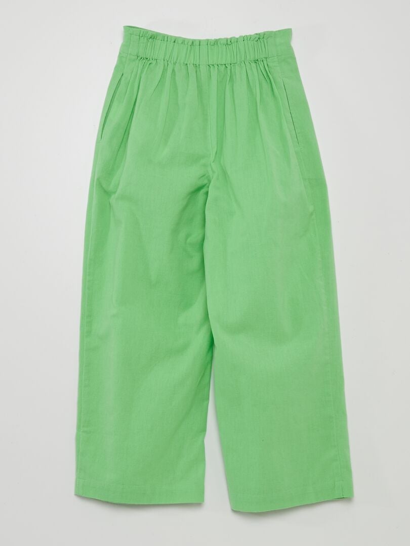 Pantalón ancho liso - VERDE