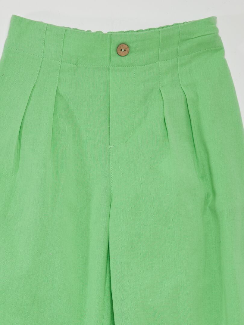 Pantalón ancho liso - VERDE