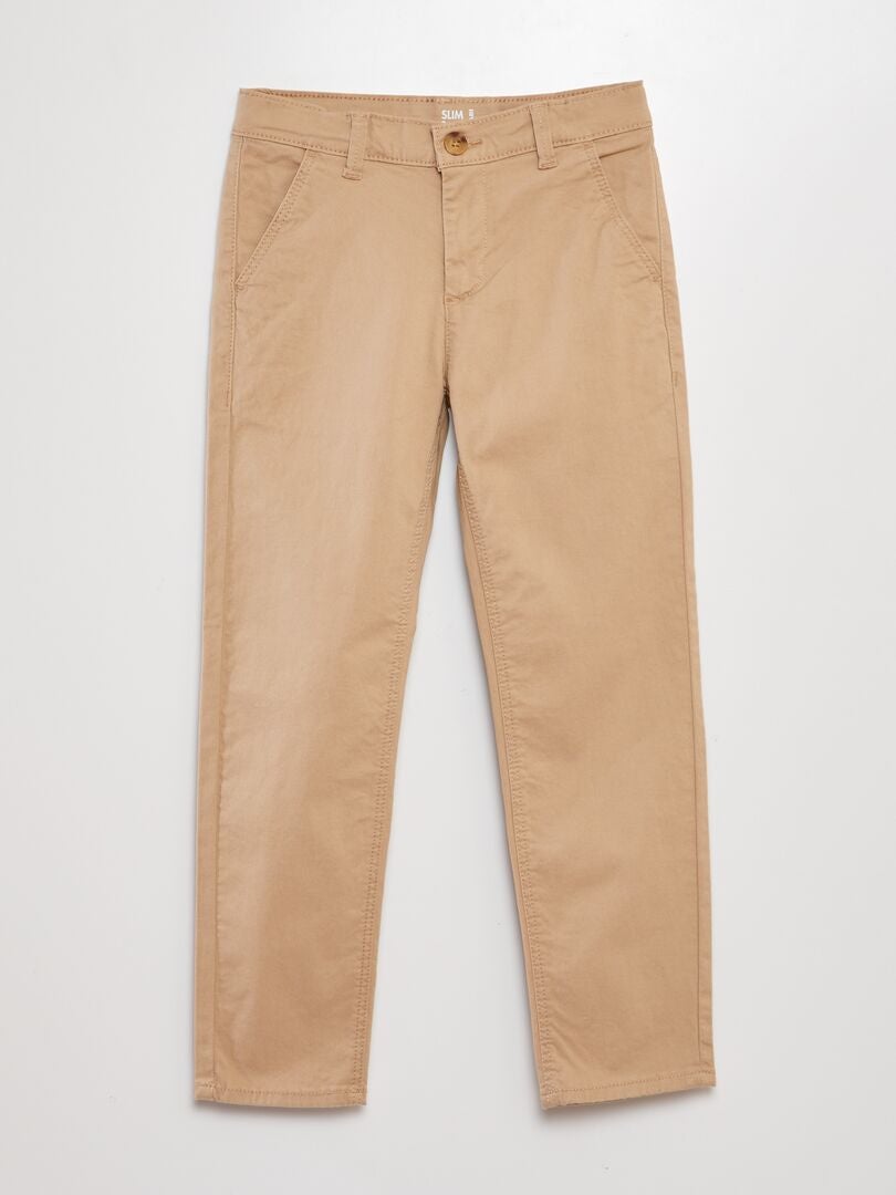 Pantalón chino slim - BEIGE