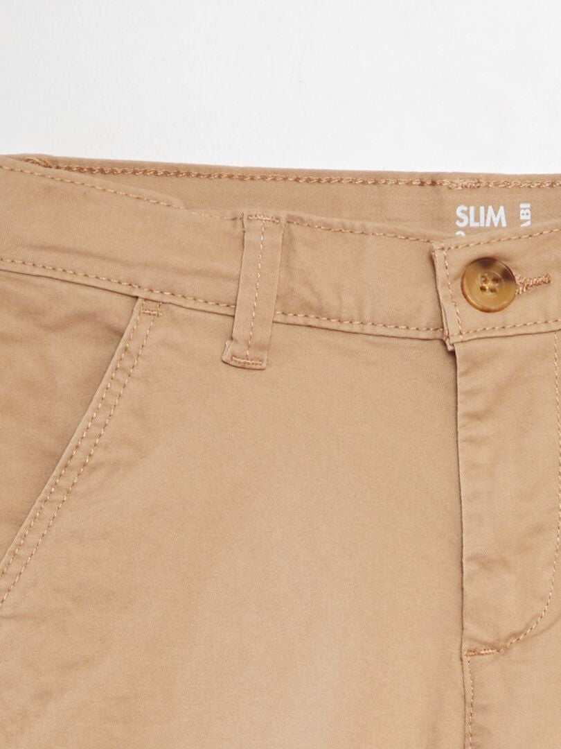 Pantalón chino slim - BEIGE