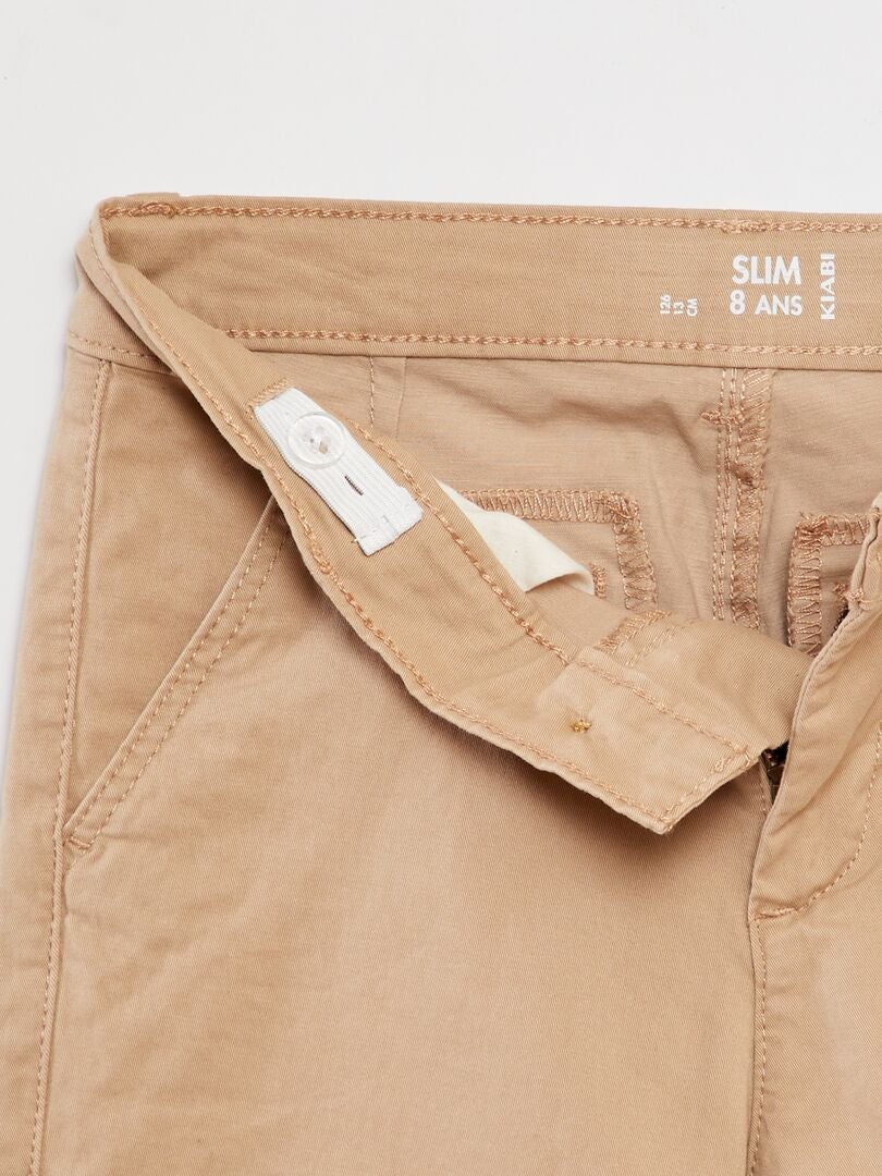 Pantalón chino slim - BEIGE