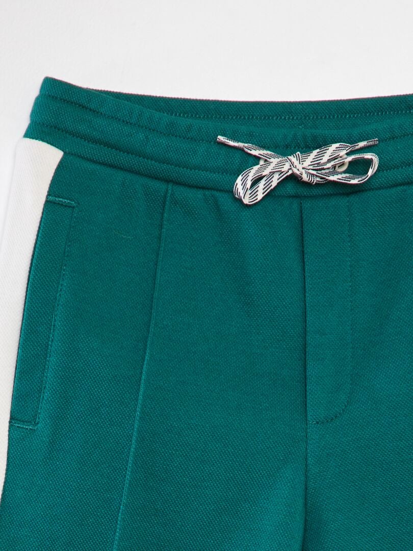 Pantalón de jogging de piqué de algodón - VERDE