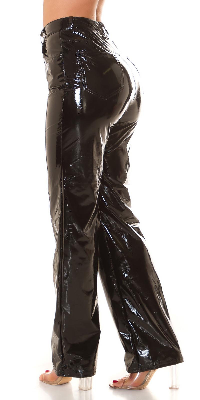 Pantalón latex acampanado negro