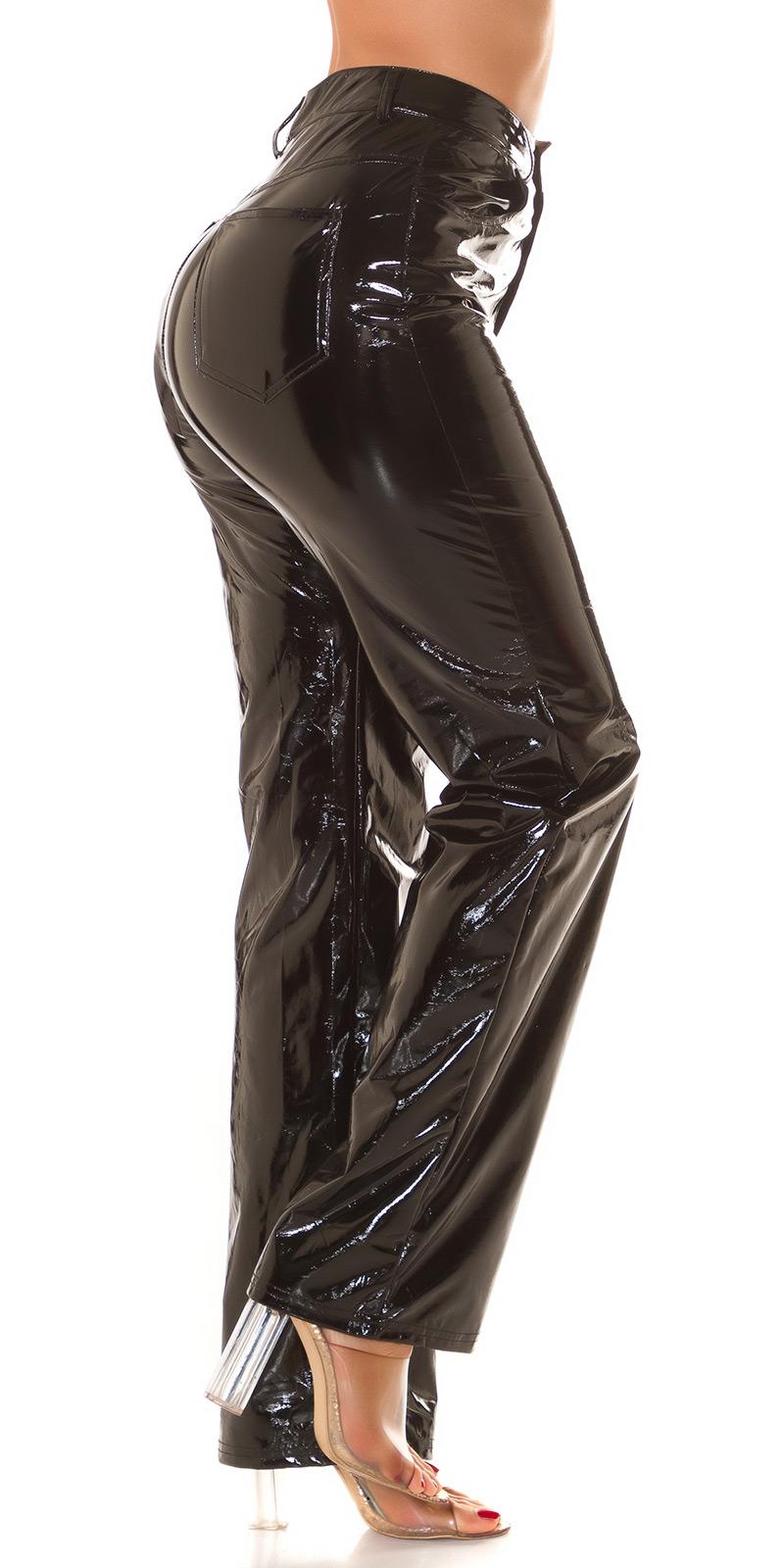 Pantalón latex acampanado negro