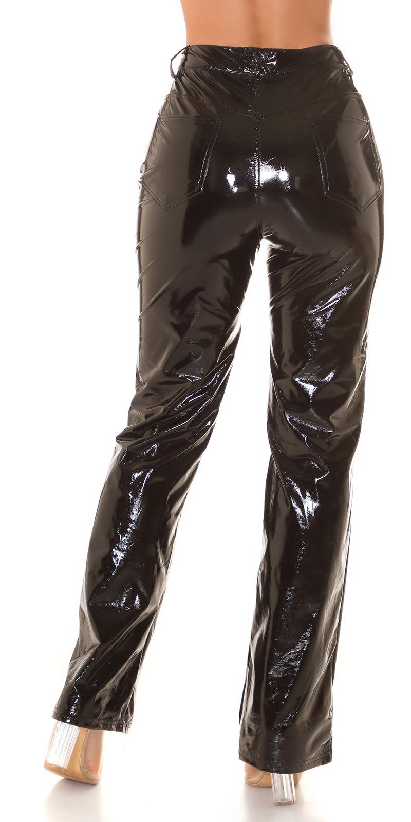 Pantalón latex acampanado negro