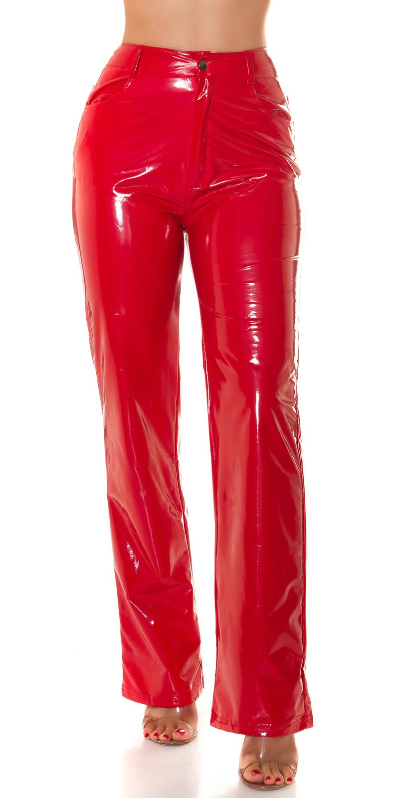 Pantalón latex acampanado rojo