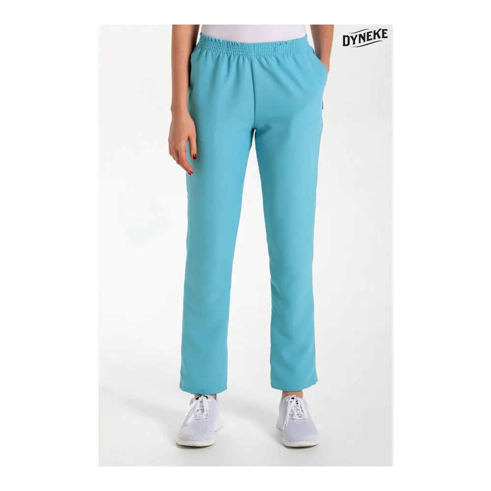 Pantalón microfibra azul porcelana con bolsillos