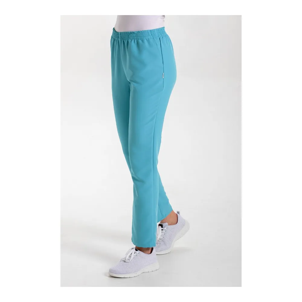 Pantalón microfibra azul porcelana con bolsillos