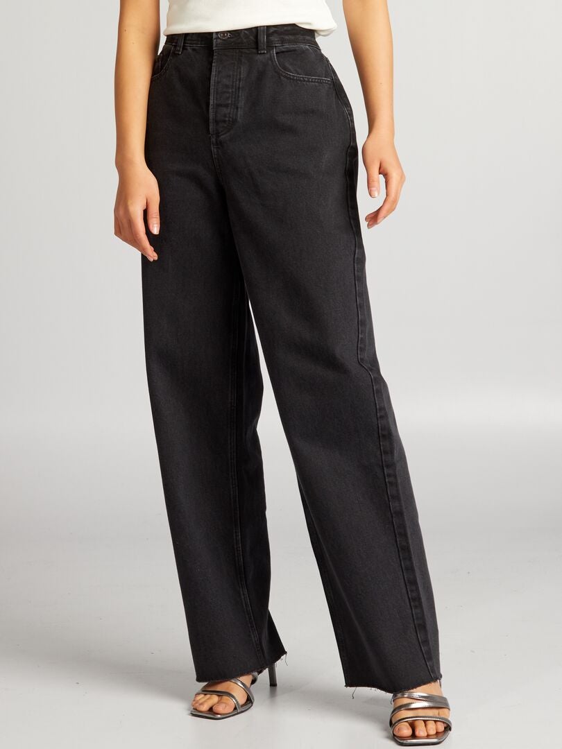 Pantalón vaquero wide leg - GRIS