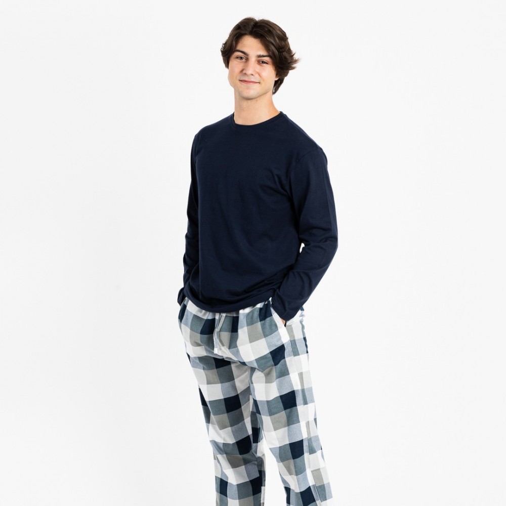 Pijama hombre franela Amsterdam azul marino