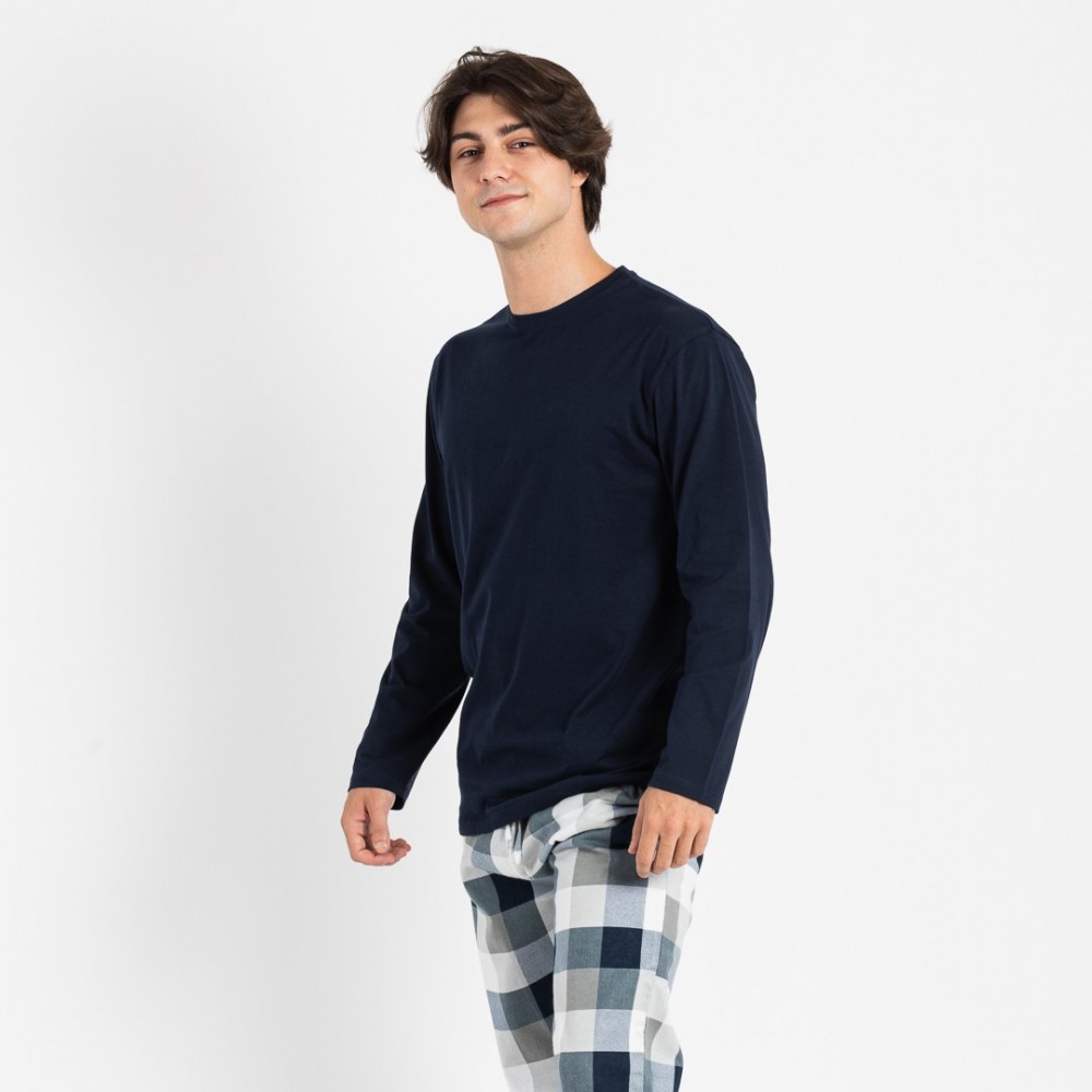 Pijama hombre franela Amsterdam azul marino