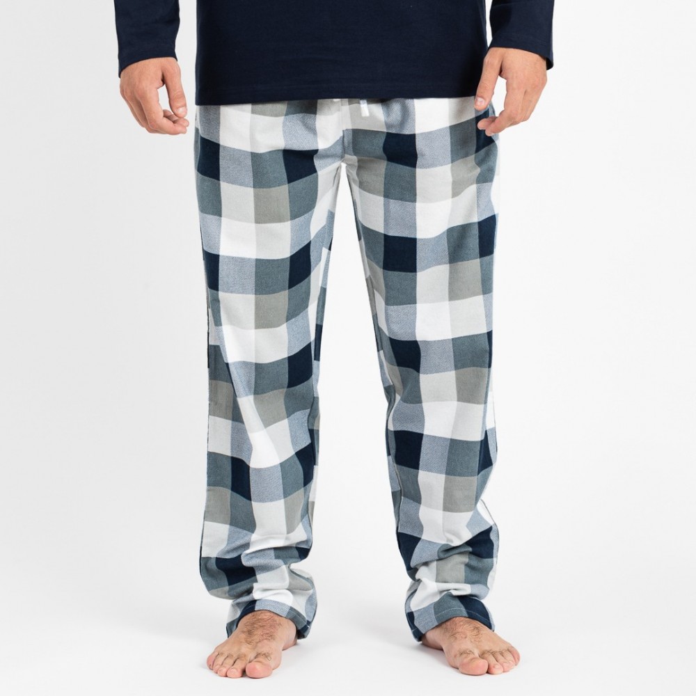 Pijama hombre franela Amsterdam azul marino