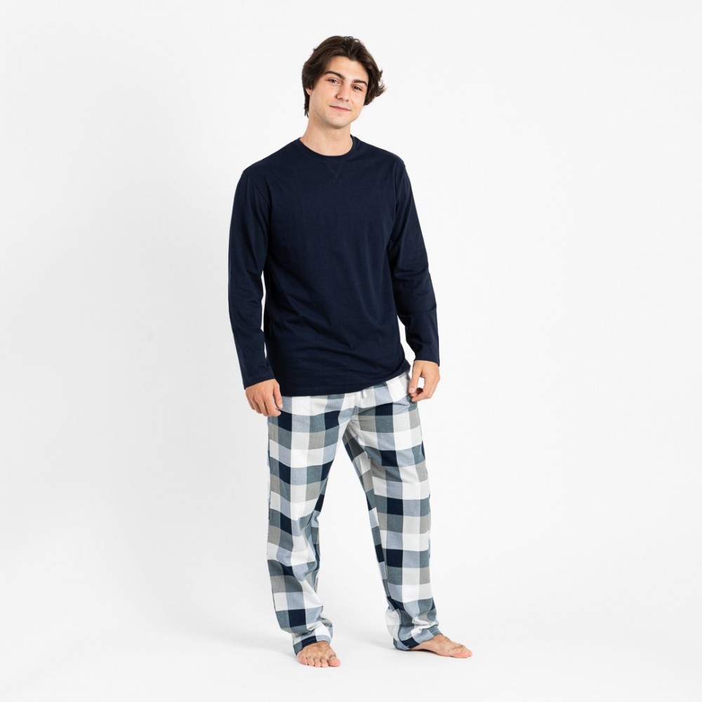 Pijama hombre franela Amsterdam azul marino