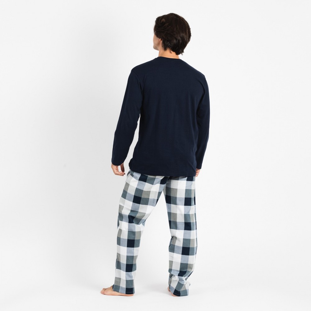 Pijama hombre franela Amsterdam azul marino