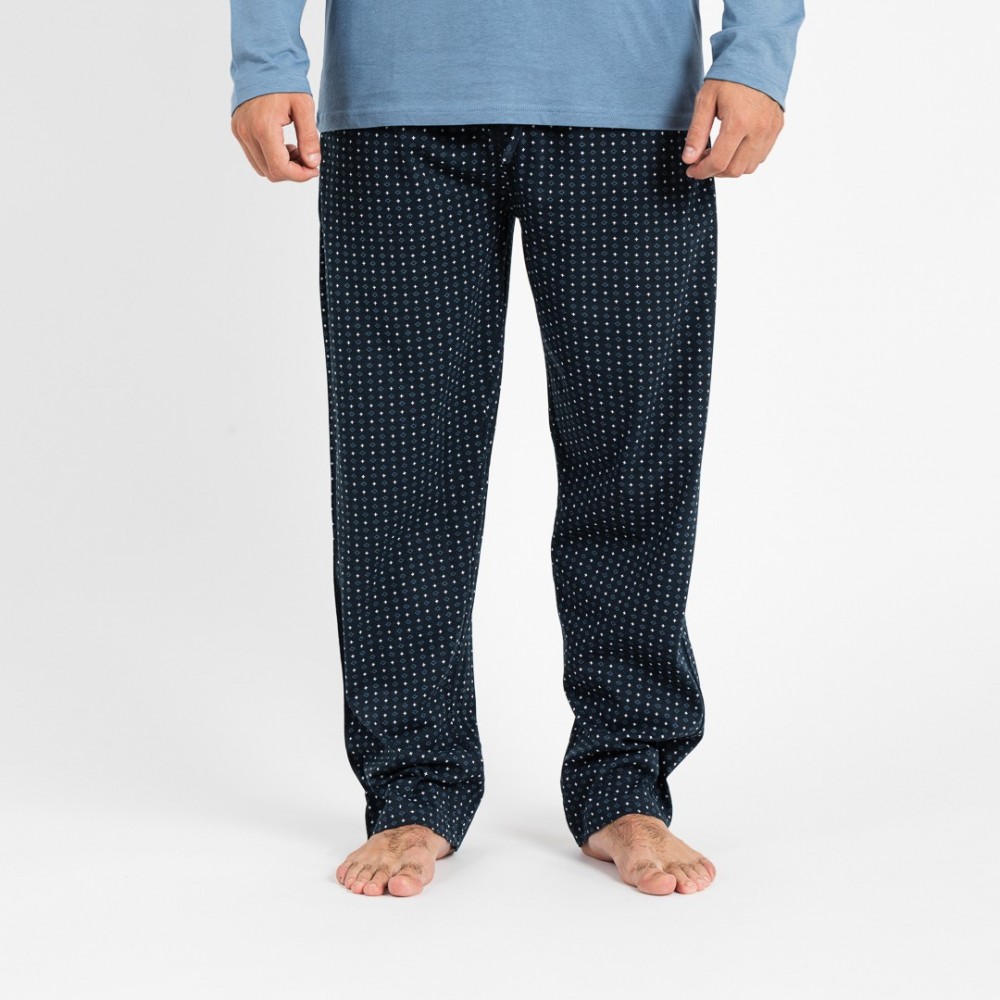 Pijama hombre franela Diamante indigo