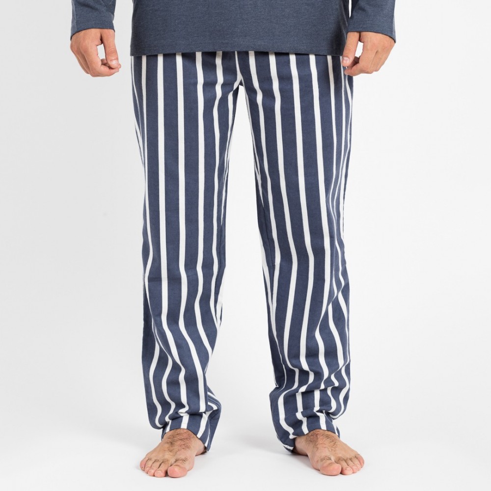 Pijama hombre franela Palermo azul