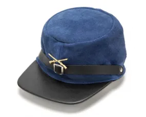Recreación kepi soldado del ejército de la Unión hecho en ante azul