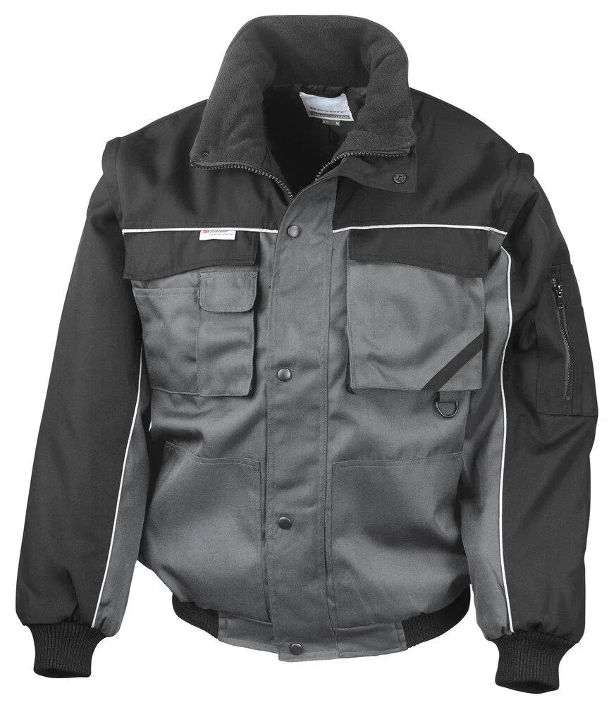 Result RE71A - Chaqueta heavy duty pilot con cremallera de Work-Guard - Grey/ Black