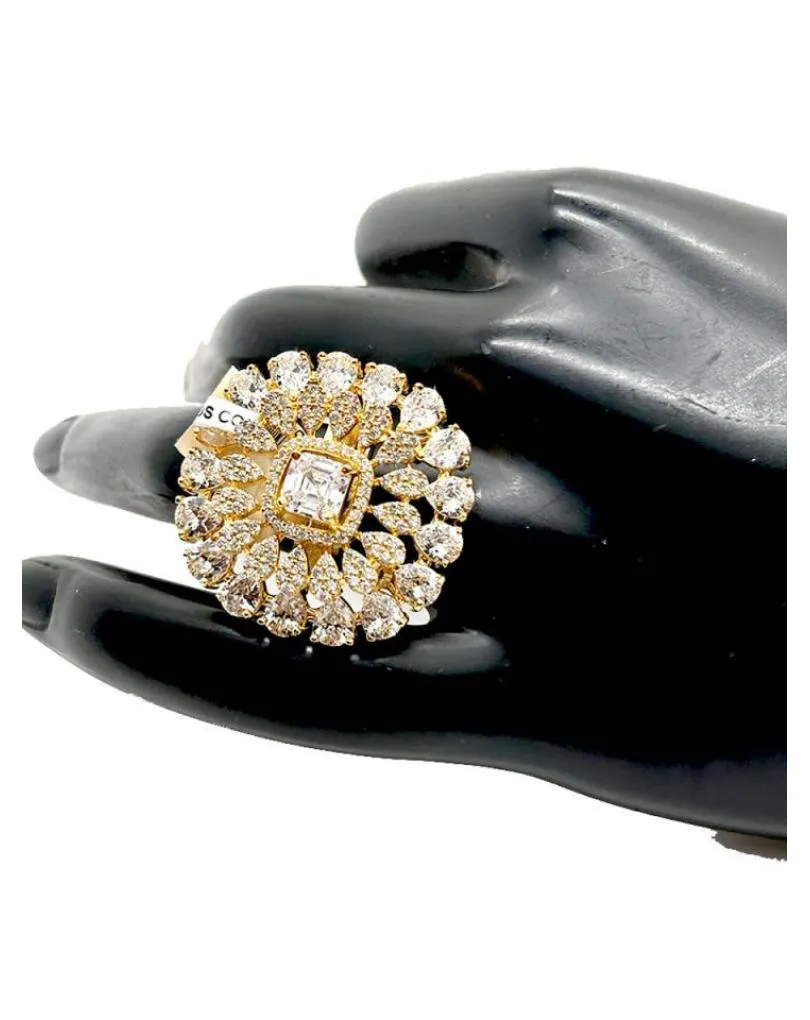 SORTIJAS ELEGANTES DE ROSETON CON FINAS CIRCONITAS