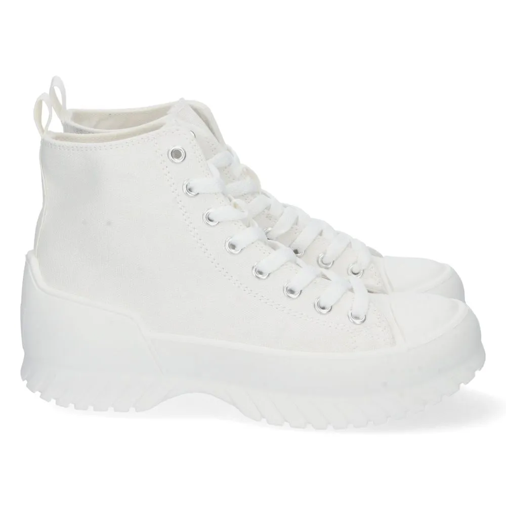 Zapatilla Abotinada para Mujer Cómoda Estilo Bamba con Material de Lona y Cierre de Cordones Otoño I