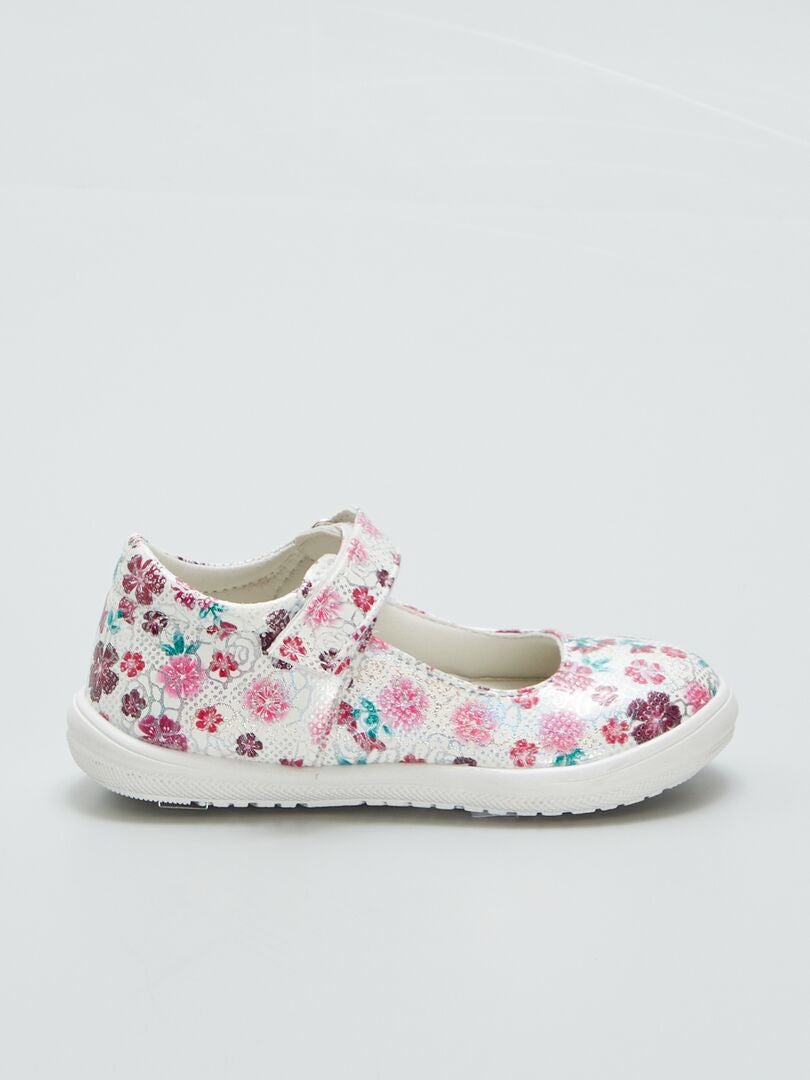 Zapatillas babies con estampado de flores - ROSA