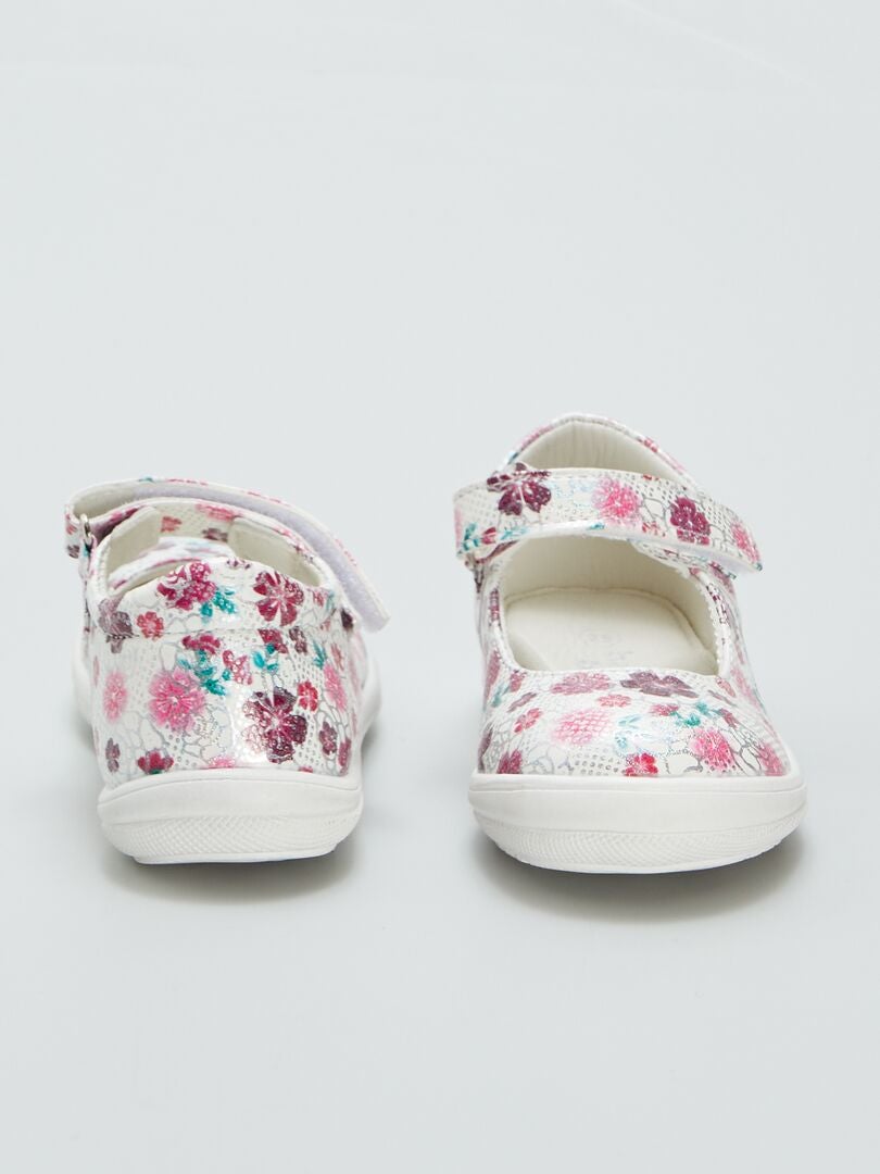 Zapatillas babies con estampado de flores - ROSA