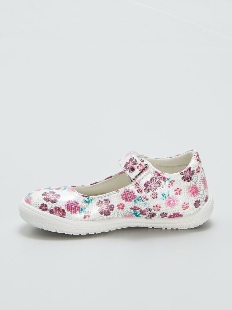 Zapatillas babies con estampado de flores - ROSA