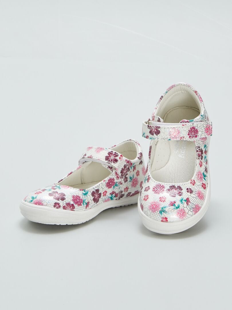 Zapatillas babies con estampado de flores - ROSA