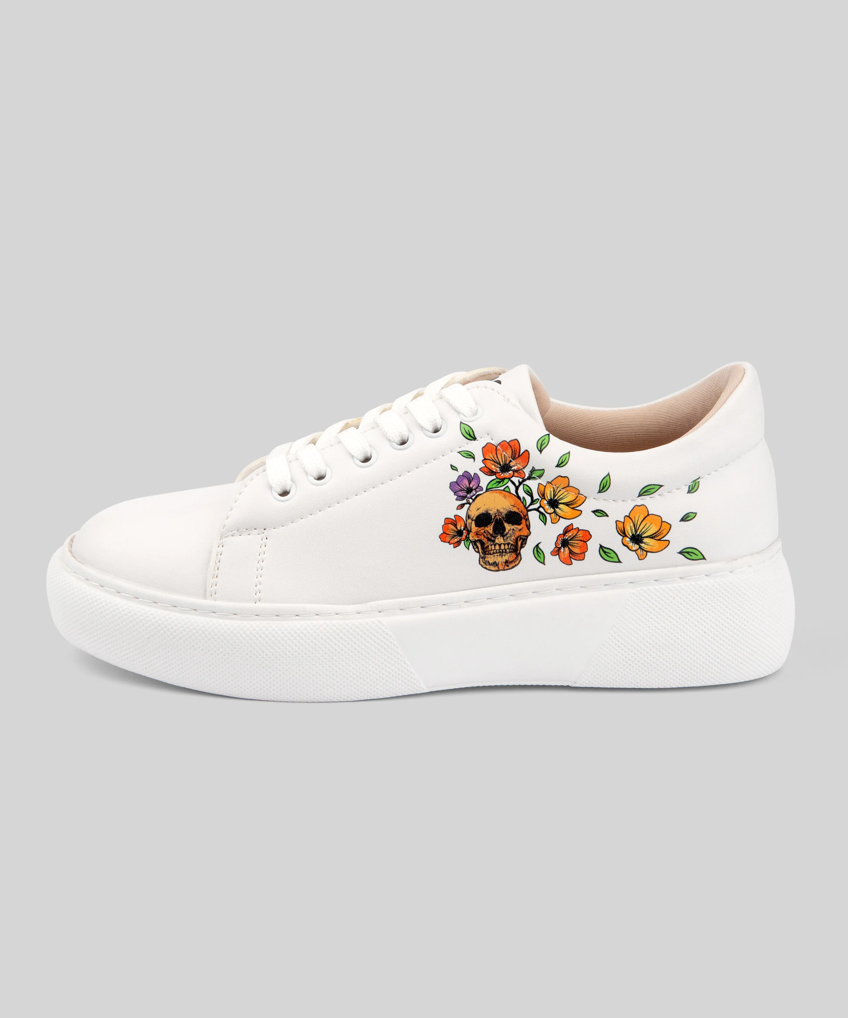 Zapatillas Calavera y Flores