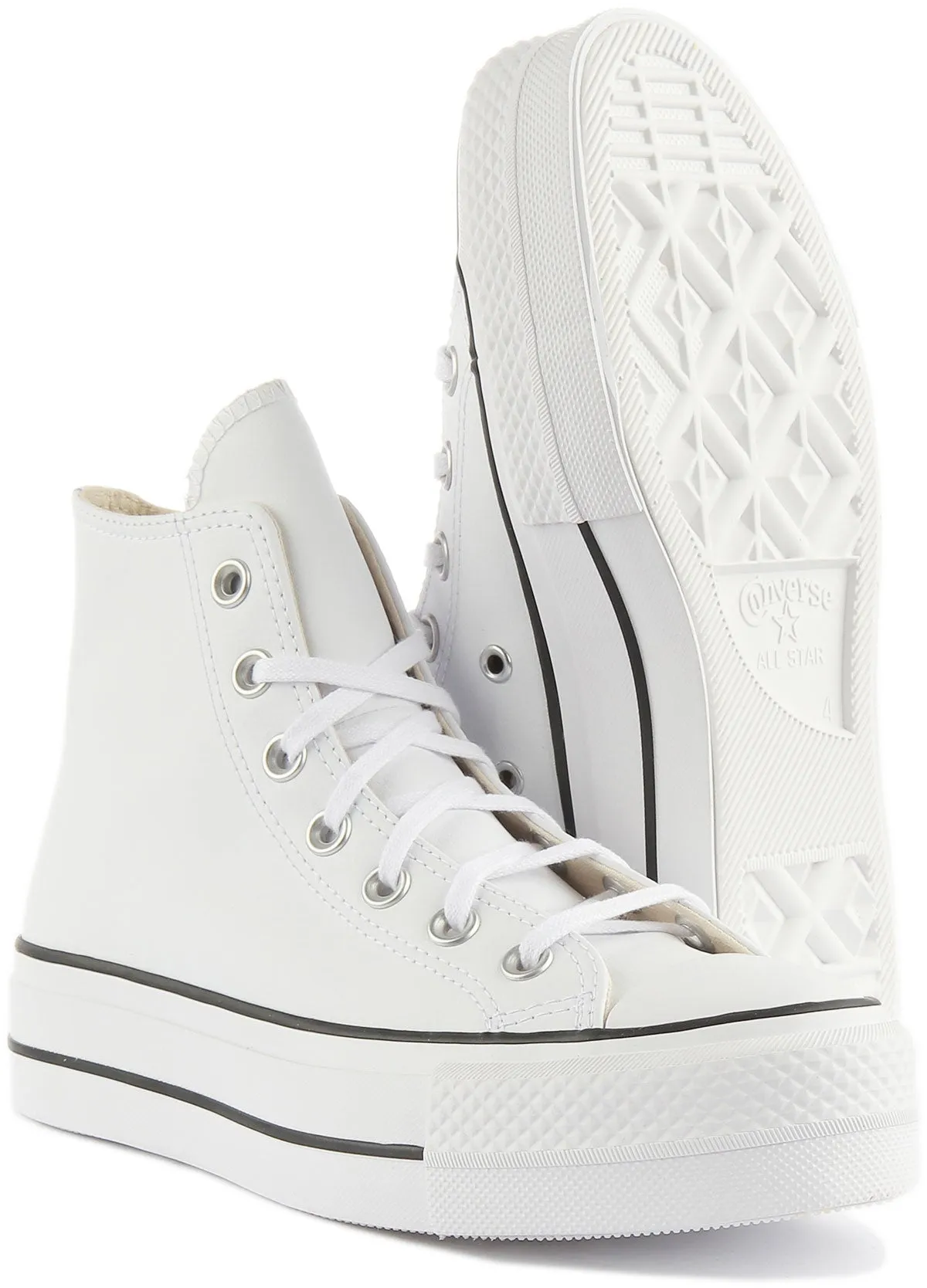 Zapatillas de cuero para mujer Converse Chuck 70 Hi con detalles de tachuelas en negro y dorado