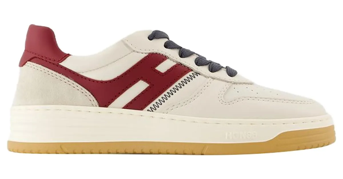 ZAPATILLAS H630  HOGAN  CUERO  BEIGE CASTAñO 
