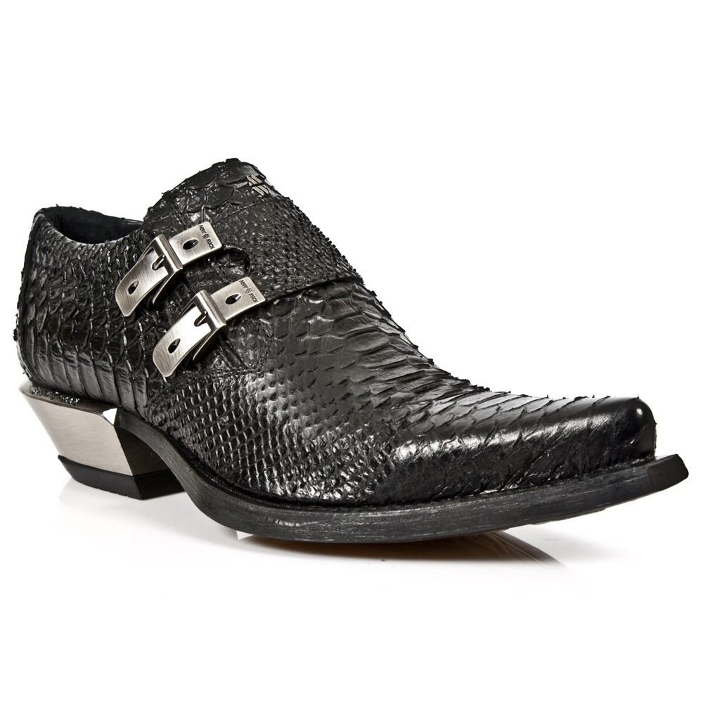 Zapato hombre rock serpiente negro
