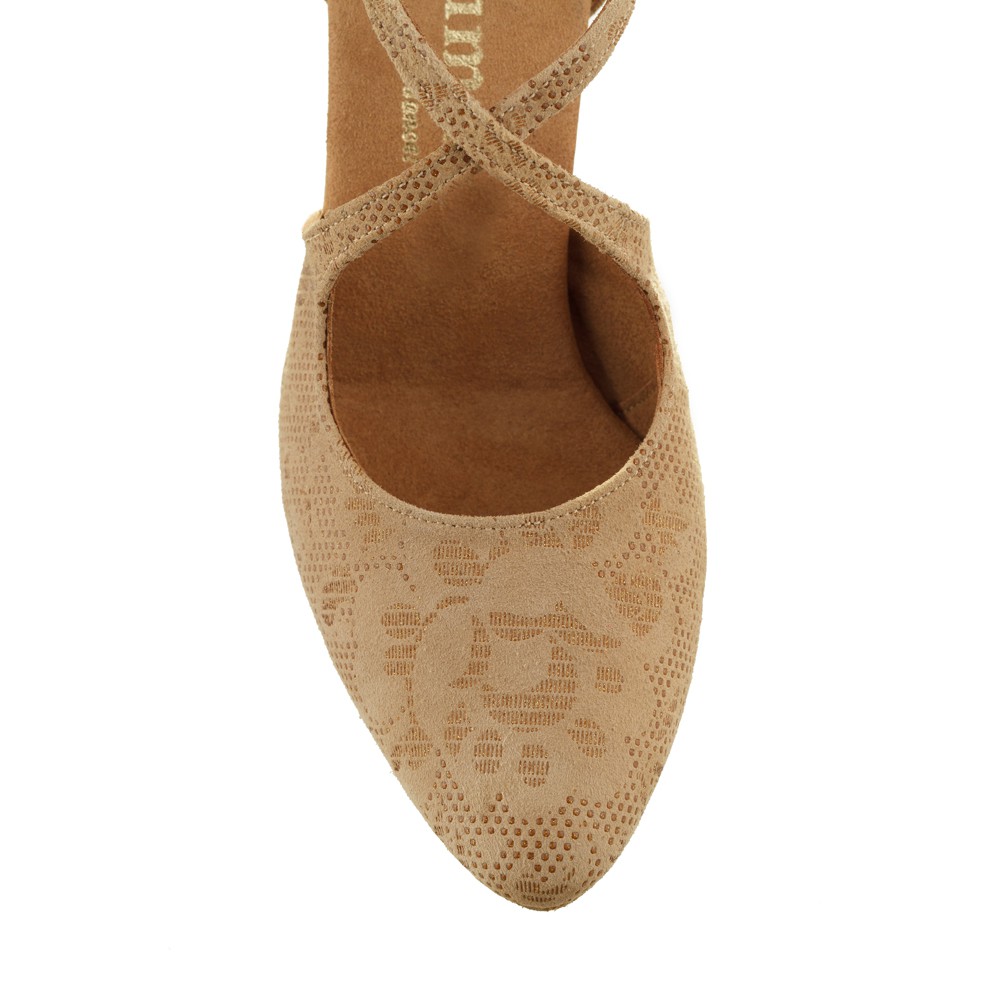 Zapato salon encaje beige
