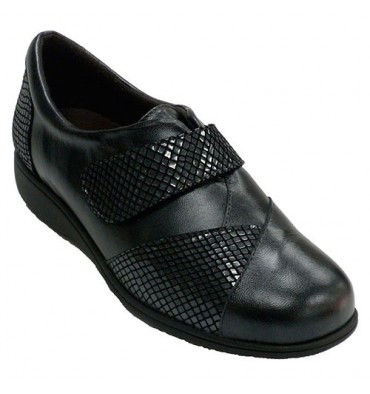 Zapato velcro mujer especial para plantillas Doctor Cutillas en negro