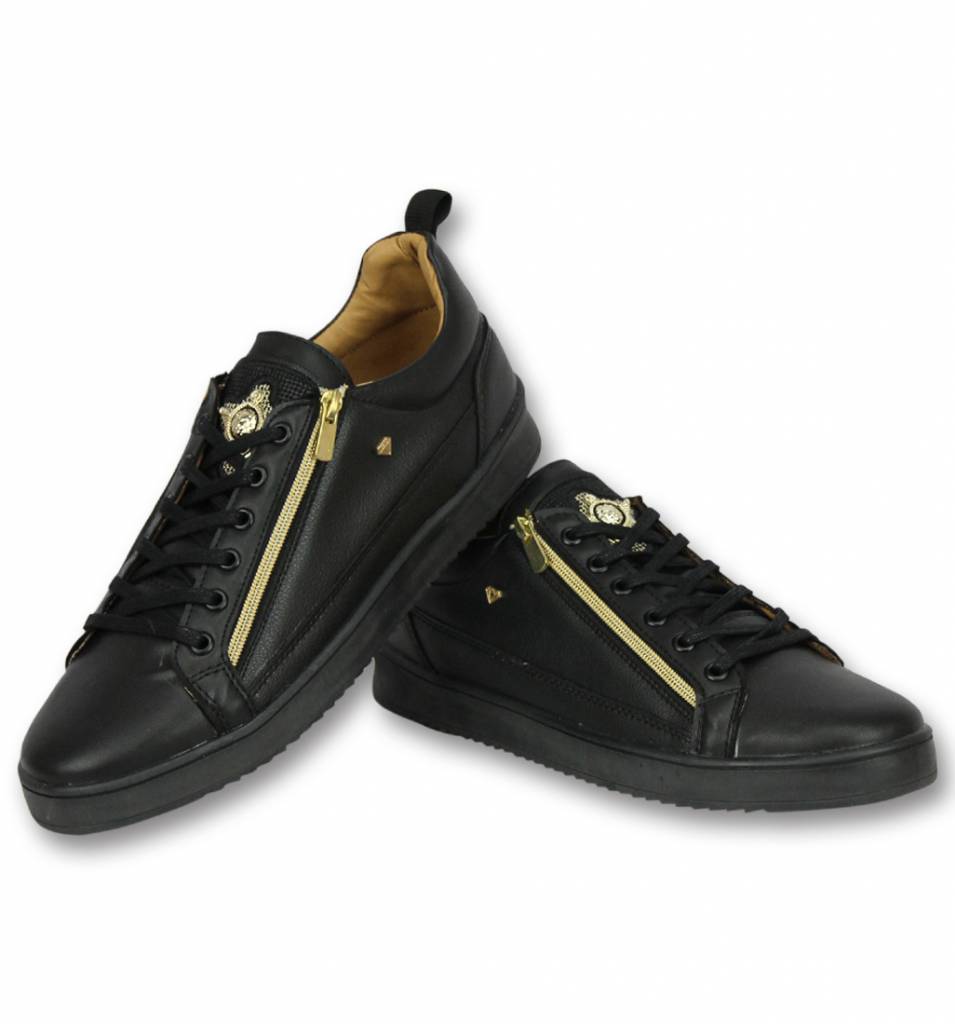 Zapatos de Hombre - Zapatillas Bee Negro Dorado  - Negro