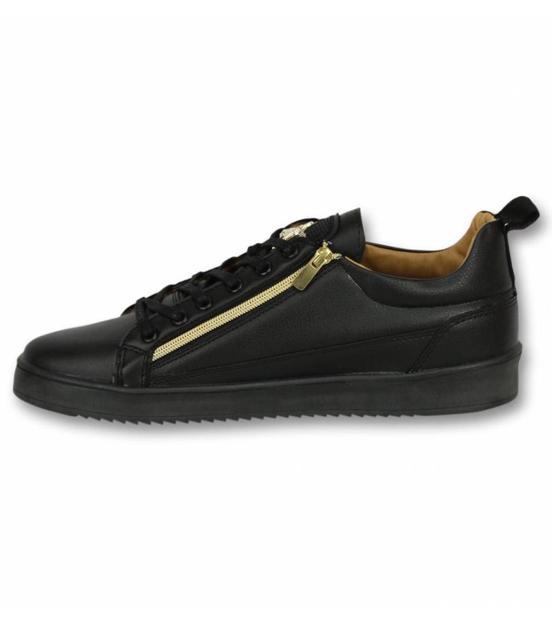 Zapatos de Hombre - Zapatillas Bee Negro Dorado  - Negro