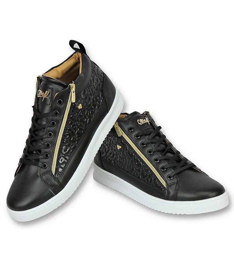 Zapatos de Hombre - Zapatillas Hombre Croc Negro Dorado - Negro