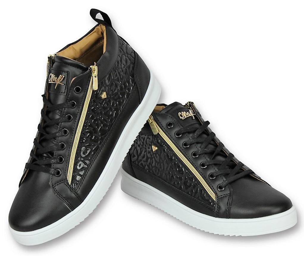 Zapatos de Hombre - Zapatillas Hombre Croc Negro Dorado - Negro