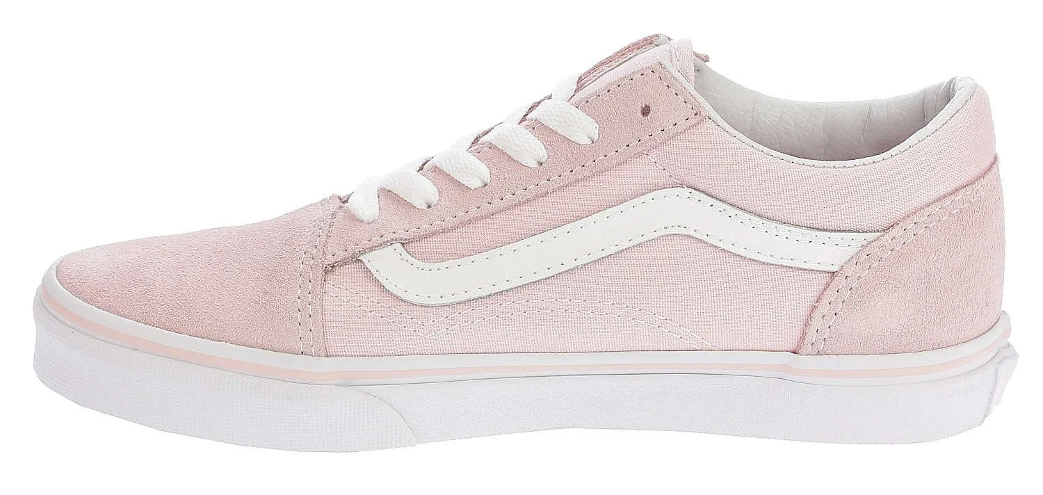 zapatos Vans Old Skool - Suede Canvas/Chalk Pink/True White - unisex junior