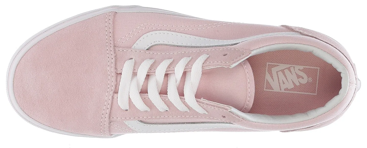 zapatos Vans Old Skool - Suede Canvas/Chalk Pink/True White - unisex junior